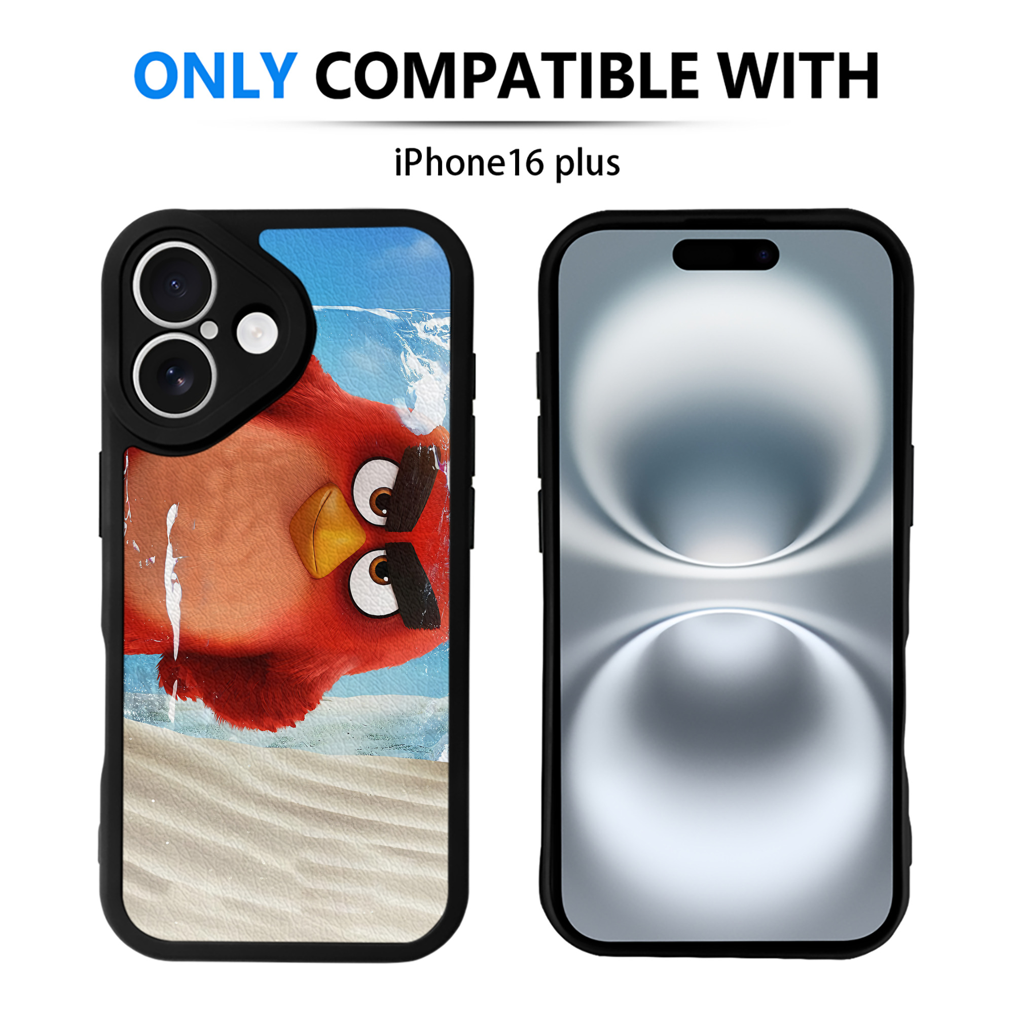 （画像用） Angry Birds アングリーバード 【iPhone 16シリーズ対応】シリコンスマホケース（レザー調） 材質：シリコン